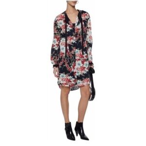 NWOT Rag & Bone Verna Floral Patchwork Dress Loose Fit SM Long Sleeve USA Made